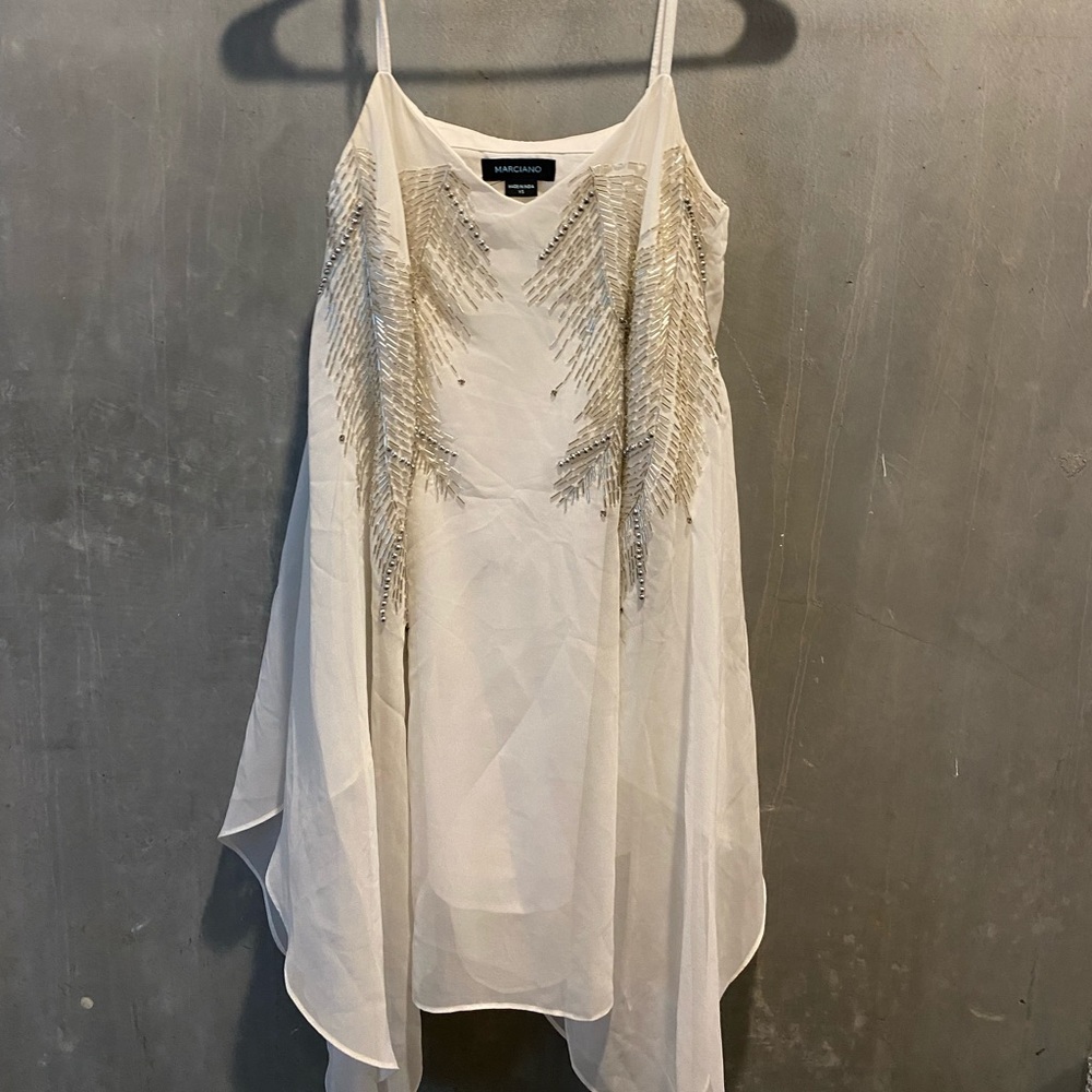 MARCIANO WHITE SEQUIN SUNDRESS